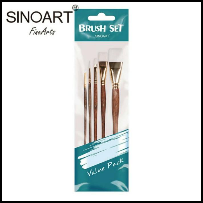 

Promo Sinoart Kuas Lukis Set 5 Taklon Short Handle