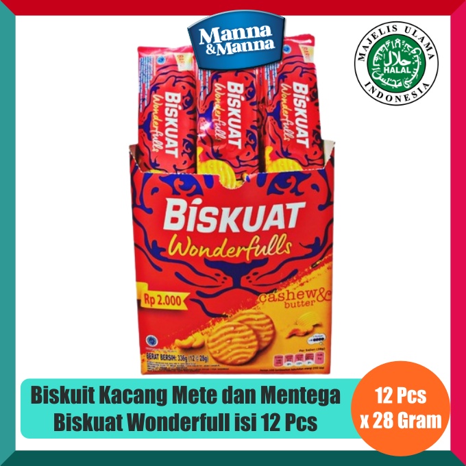 Biskuit Kacang Mete dan Mentega Biskuat Wonderfull - 12 Pcs x 28 Gram