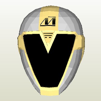 DIY Papercraft Pola 3D Helmet Titanium Rangers Jasmine Paper