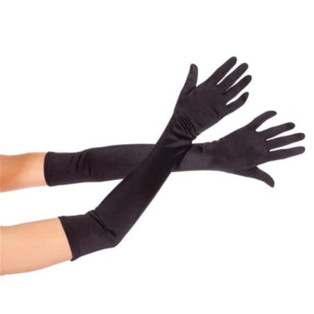 HG-02 Sarung Tangan PANJANG 55 cm panjang pengantin putih hitam long gloves spandex