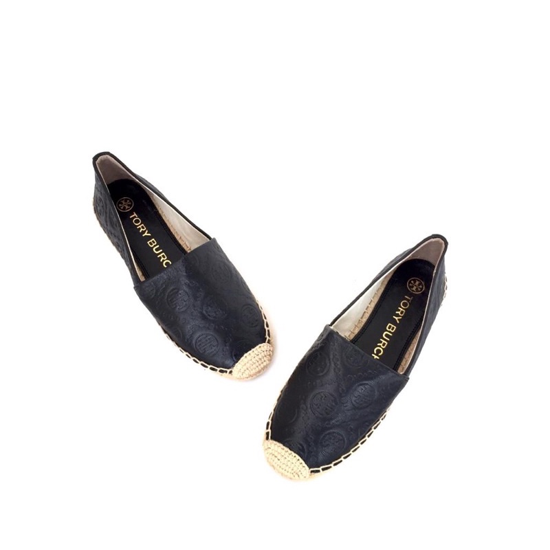 TB T Monogram Leather Espadrille