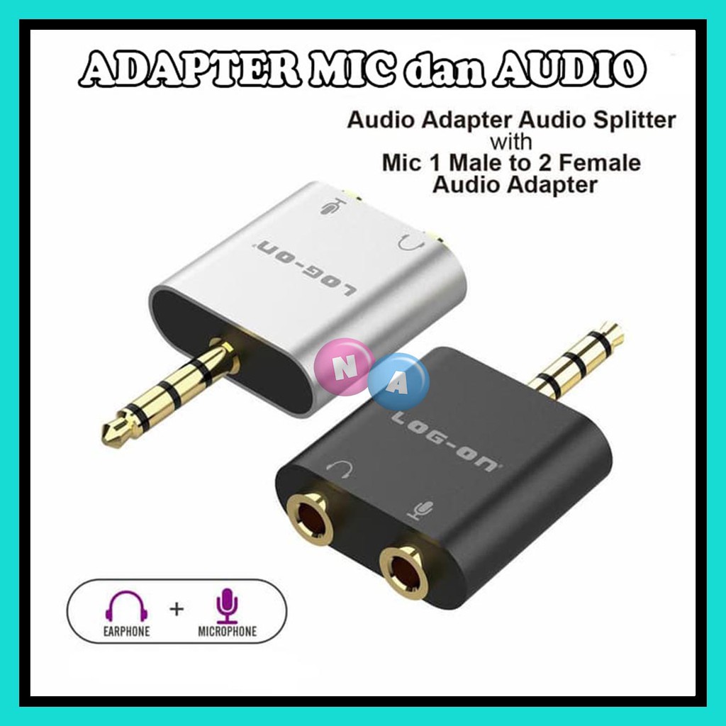 Spliter Audio dan MIC - Audio Adapter to 2 Female Audio and MIC AX5