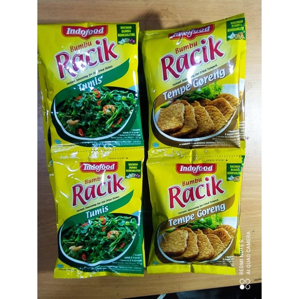 

1 rcg bumbu racik 10 sachet ( ikan, sop, ayam, sayur asem,tempe,nasi goreng)