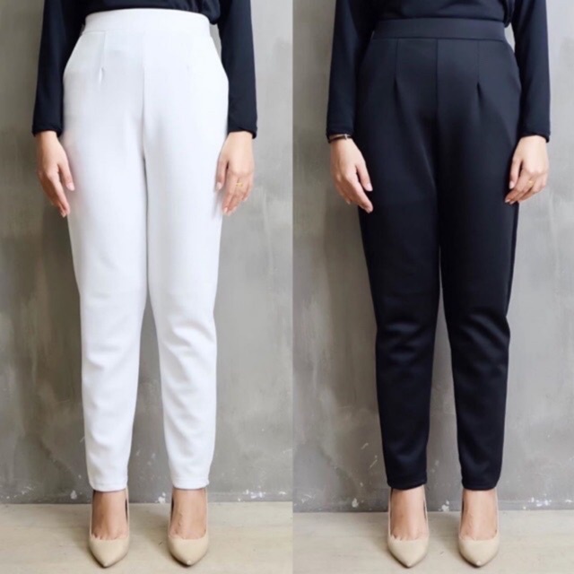 Basic Pants Scuba Premium/Celana Kerja Wanita Pencil Slim Fit