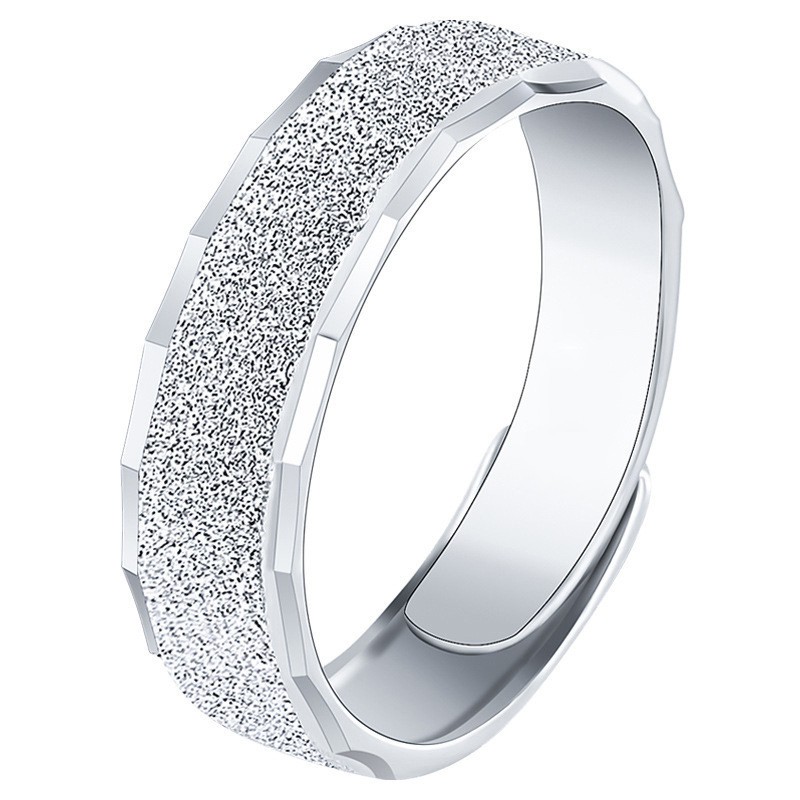 Cincin Bahan Sterling Silver 925 Frosted Untuk Pria
