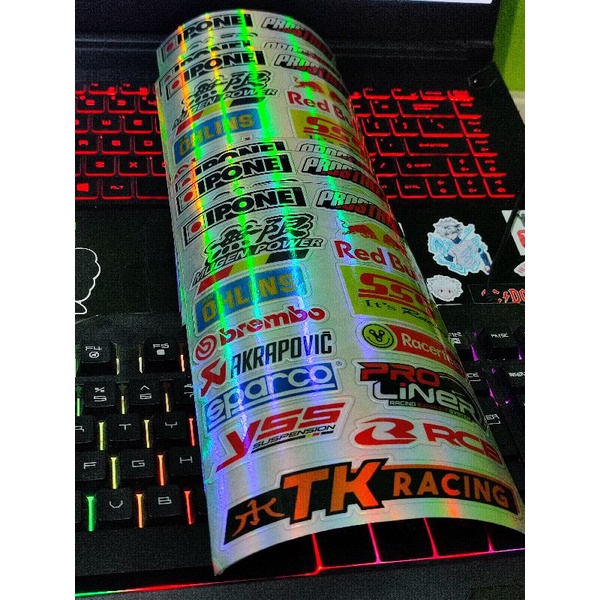 STICKER STIKER RACING HOLOGRAM | STIKER MOTOR  | STICKER HELM, stciker pack