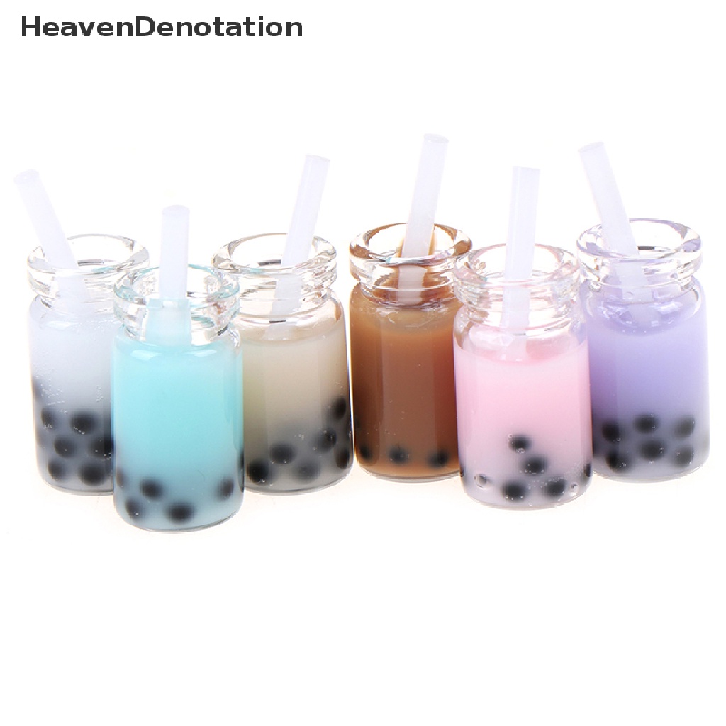 (Heavendenotation) 3pcs Miniatur Gelas Milk Tea Skala 1: 12 Untuk Dekorasi Rumah Boneka