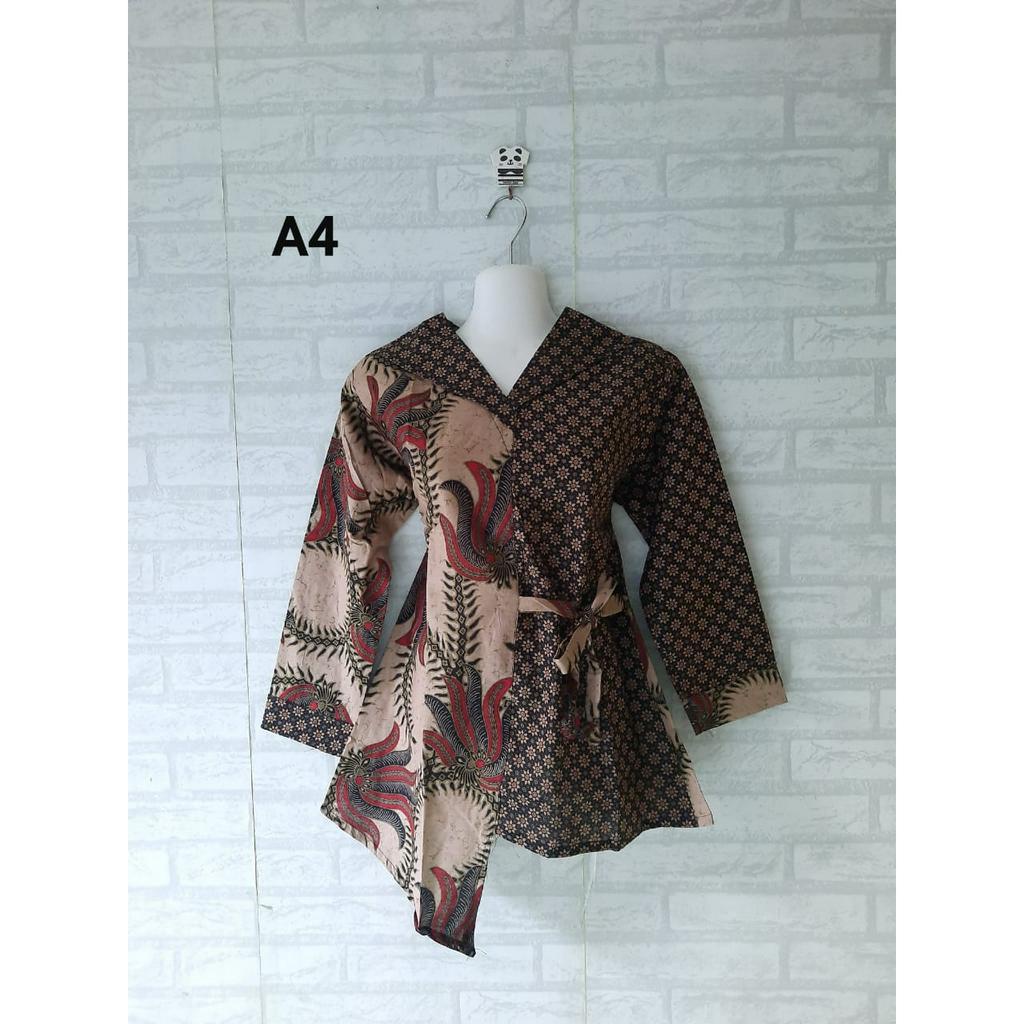 BLOUSE KERJA BATIK MODEL TALI SAMPING