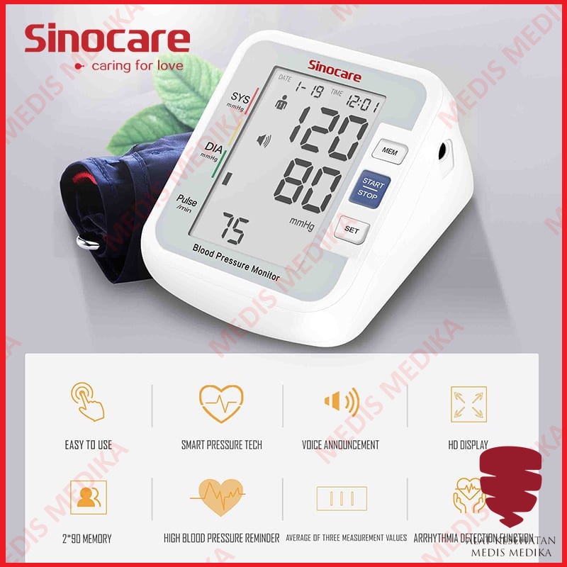 Tensimeter Digital BA-801 Tensi BA801 Alat Ukur Cek Tekanan Darah Tensi Sinocare