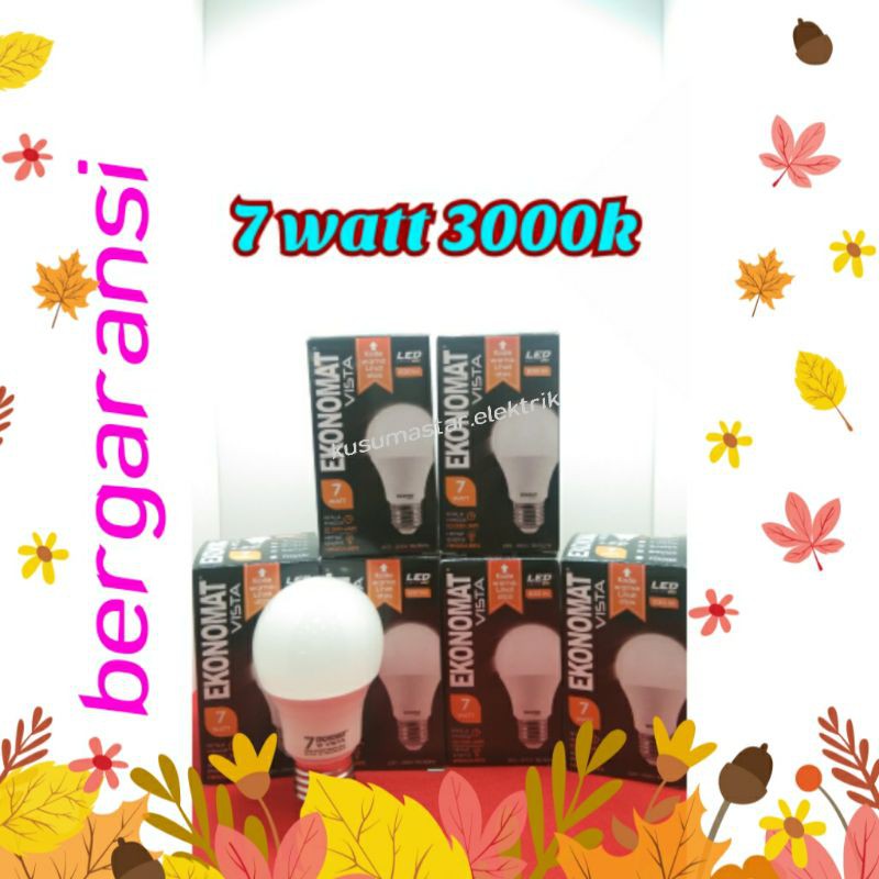 bohlam led7watt.3000k.lampu ekonomat led7watt.warmwhite