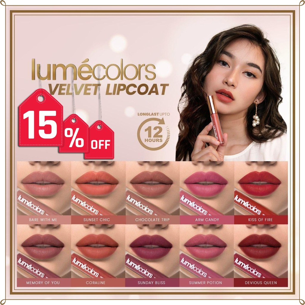 KOSMETIK MURAH LIP MATTE LIPSTIK MATTE LIP CREAM Lumecolors Velvet Lipcoat Coralline MUI BPOM HALAL