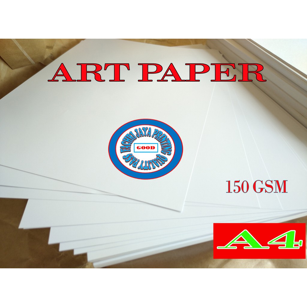 

KERTAS ART PAPER 150 GSM A4 ISI 100 PCS / LEMBAR PREMIUM QUALITY