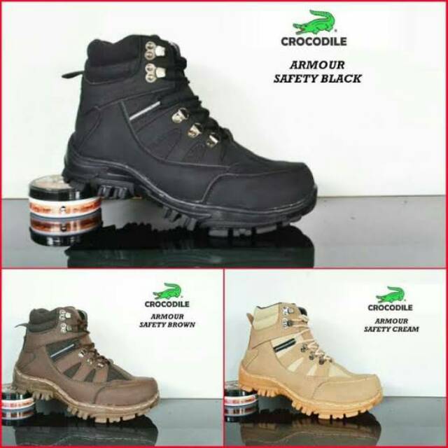 Sepatu Boots Pria Crocodile Ujung besi Haiking Offrood