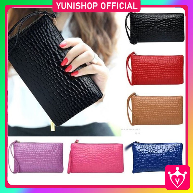 Dompet Wanita Import Motif Kulit Buaya / Dompet Pouch Kosmetik Serbaguna Fashion Murah / TV-110