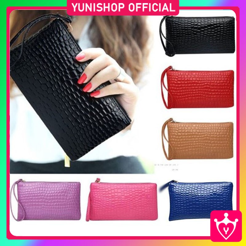 Dompet Wanita Import Motif Kulit Buaya / Dompet Pouch Kosmetik Serbaguna Fashion Murah / TV-110