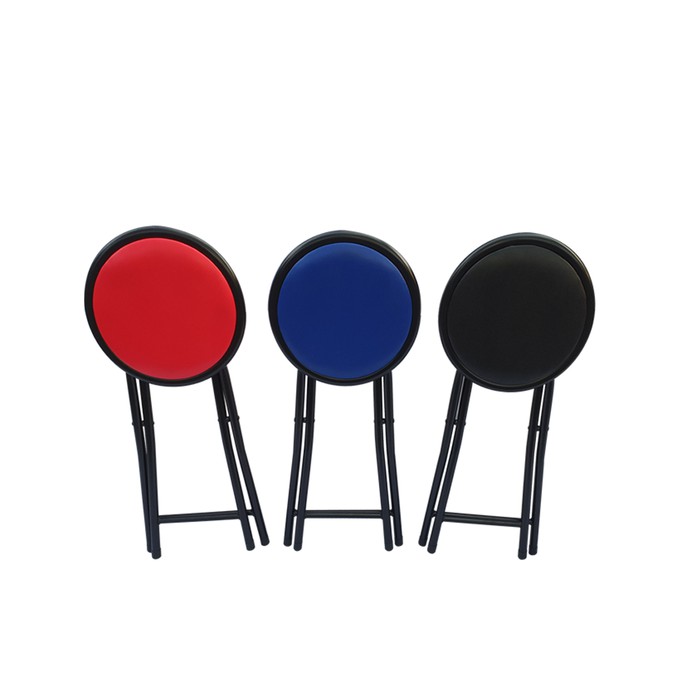 MEICASA Kursi Lipat Besi Jok Bulat / Metal Folding Chair Stool