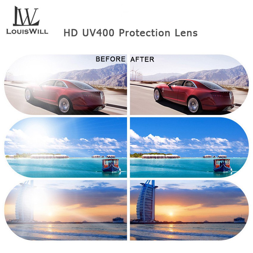 LouisWill Kacamata Wanita Hitam Wanita Pelindung Uv Warna Gradasi Hias Berlian Imitasi Dengan Kotak Penyimpanan-3