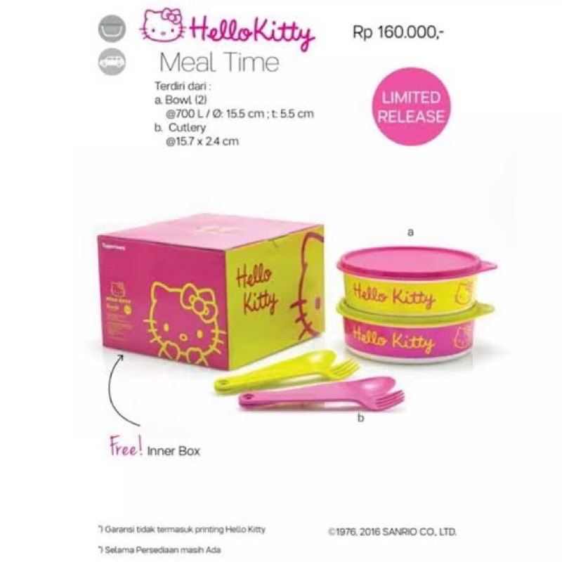 Tupperware Hello Kitty Meal Time / Tempat Makan Tupperware Hello Kitty