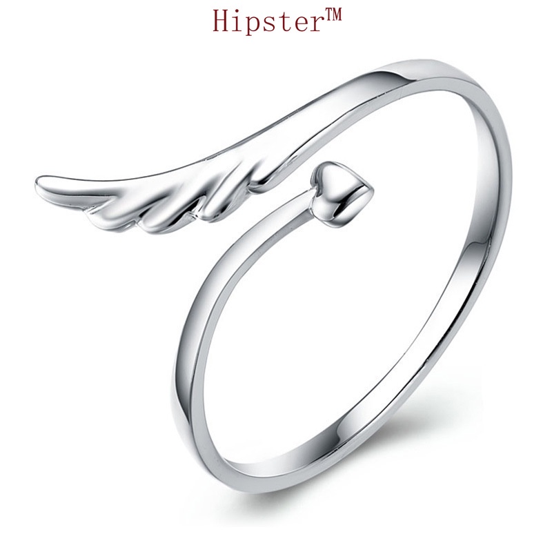 Japanese and Korean New Hot Selling Creative Angel Wings Adjustable Ring