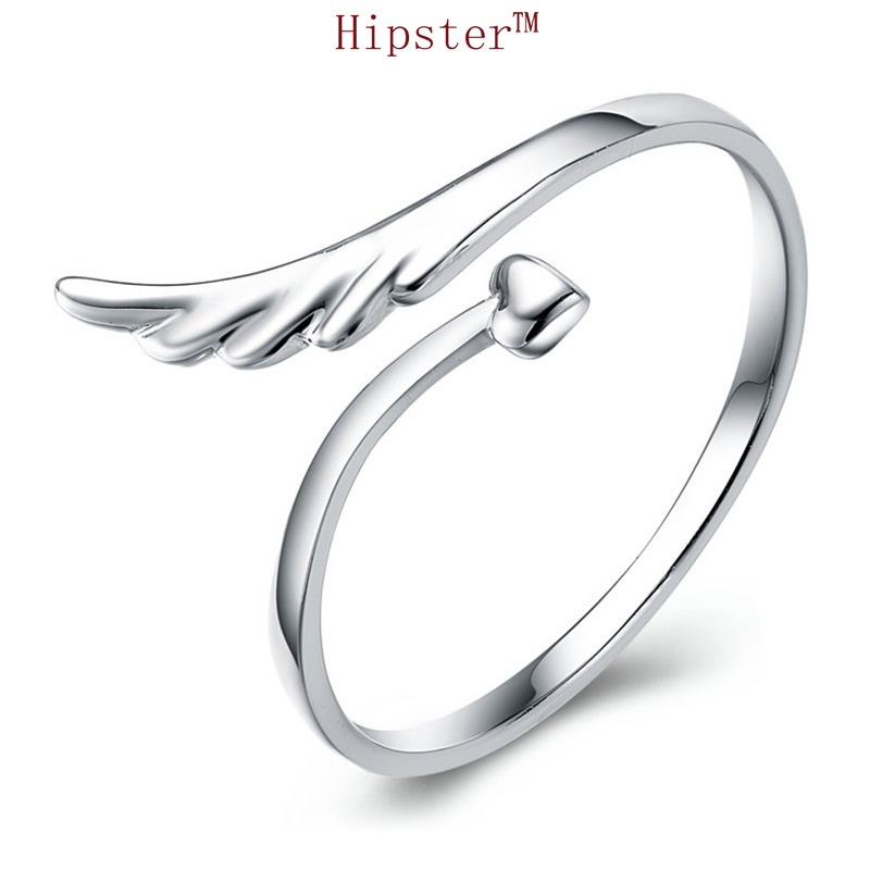 Japanese and Korean New Hot Selling Creative Angel Wings Adjustable Ring