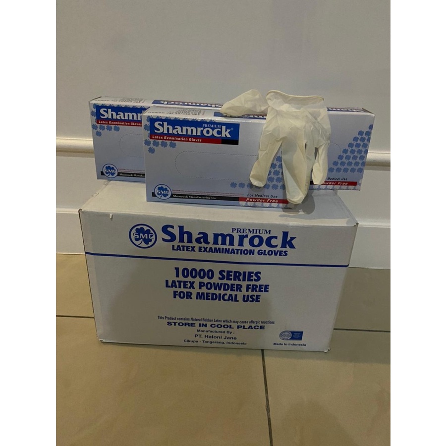 SHAMROCK Gloves Non Powder Sarung Tangan Latex isi 100