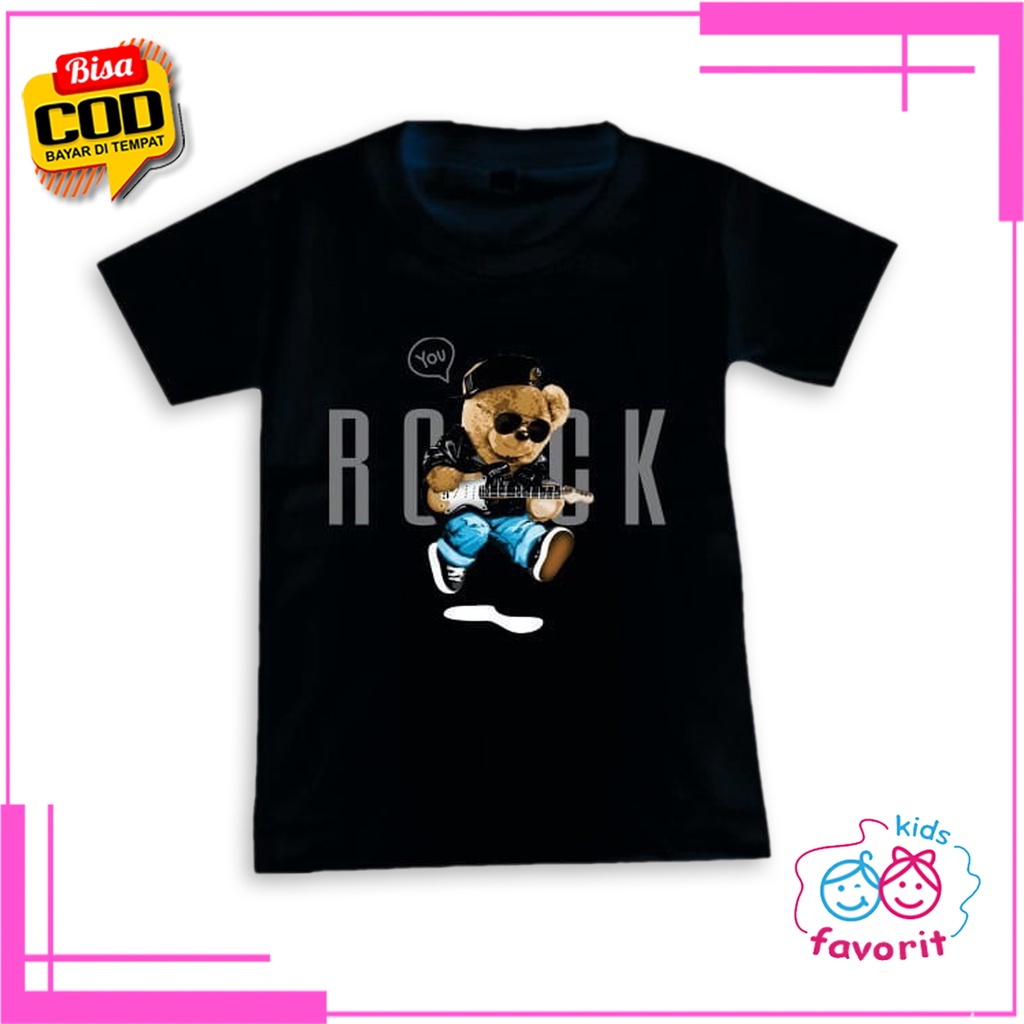 Favorit kids kaos atasan anak laki laki dan anak perempuan lengan pendek gambar Teddy bear