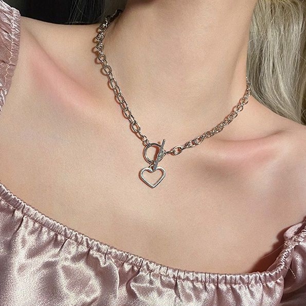 T&amp;Y Perhiasan Kalung Wanita Korea Kalung Love Kalung Choker Desain Love Gaya Korea