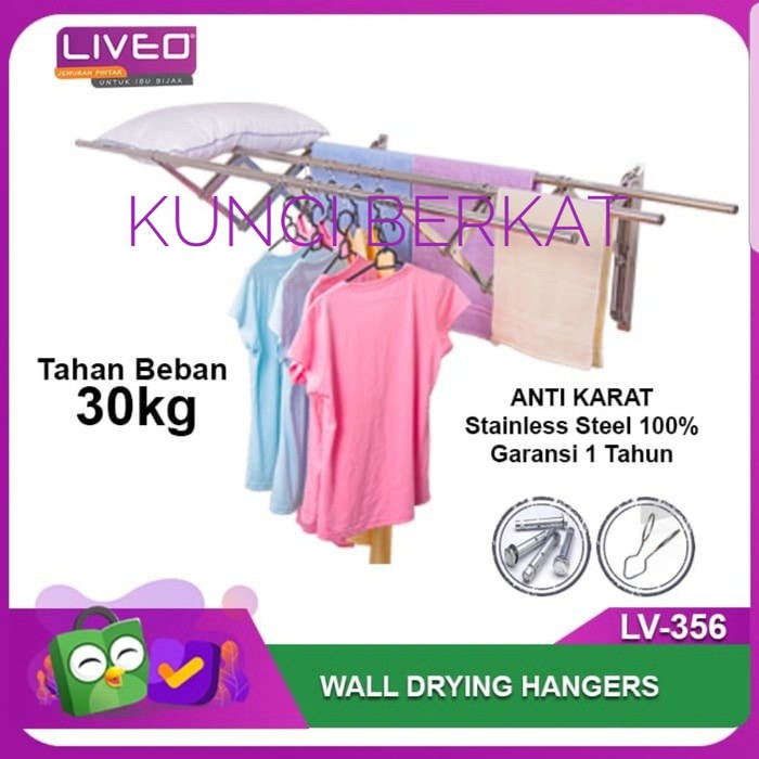 Jemuran Dinding Liveo LV 356/Gantungan Handuk/Jemuran Tarik/Extension