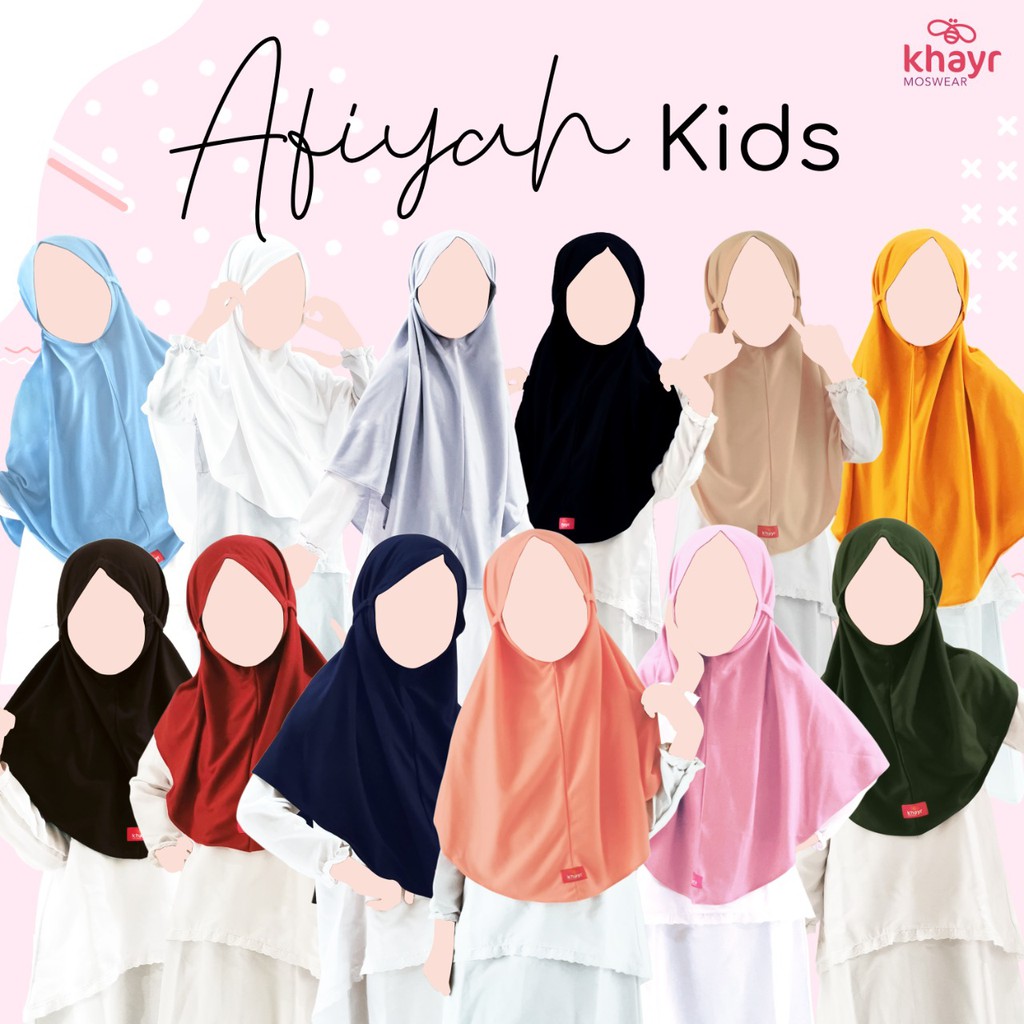 AFIYAH KIDS BY KHAYR MOSWEAR - Jilbab Anak - JIlbab Tali - Jilbab Instan  anak - Jilbab Kaos