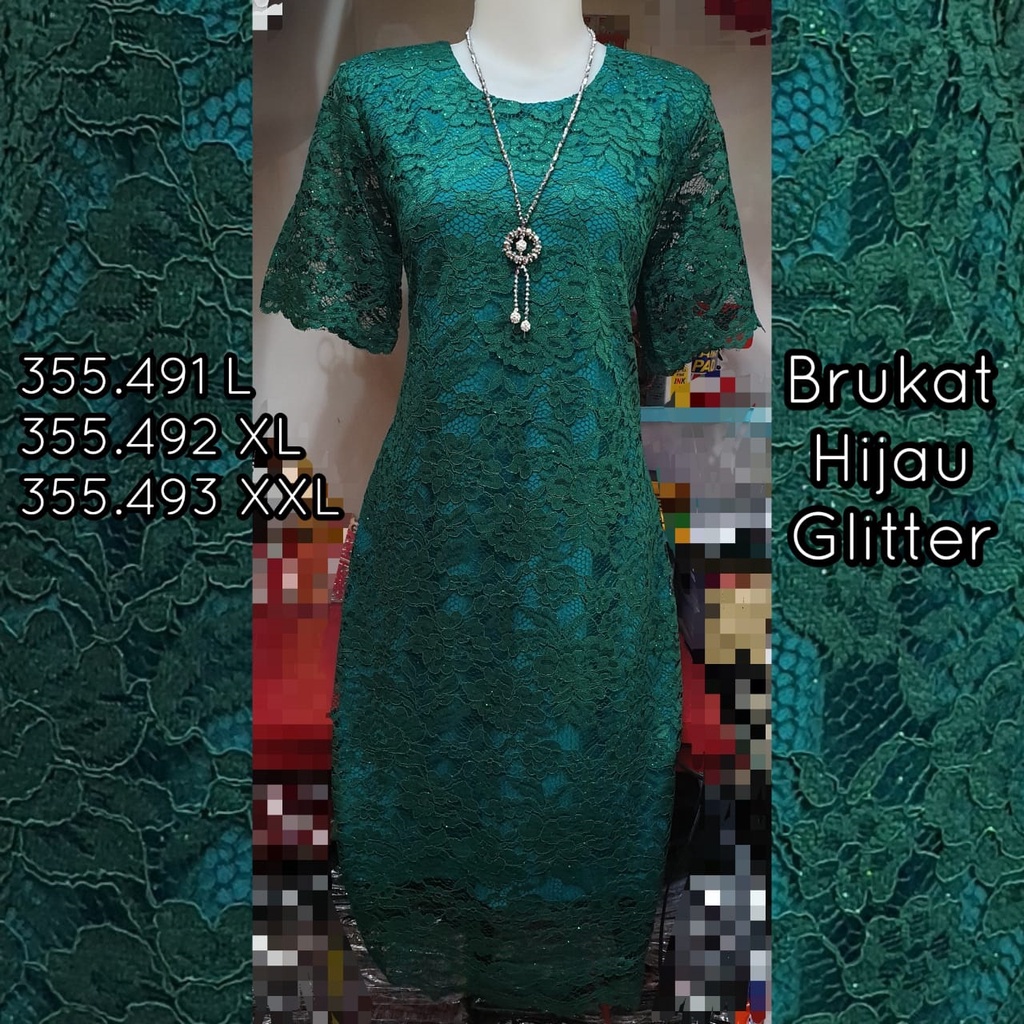 Gudang_mukenaku Dress Brukat Bunga Lapis Furing COD bisa bayar di tempat tujuan Dress Pesta Import Pakaian Fashion Wanita Real Picture