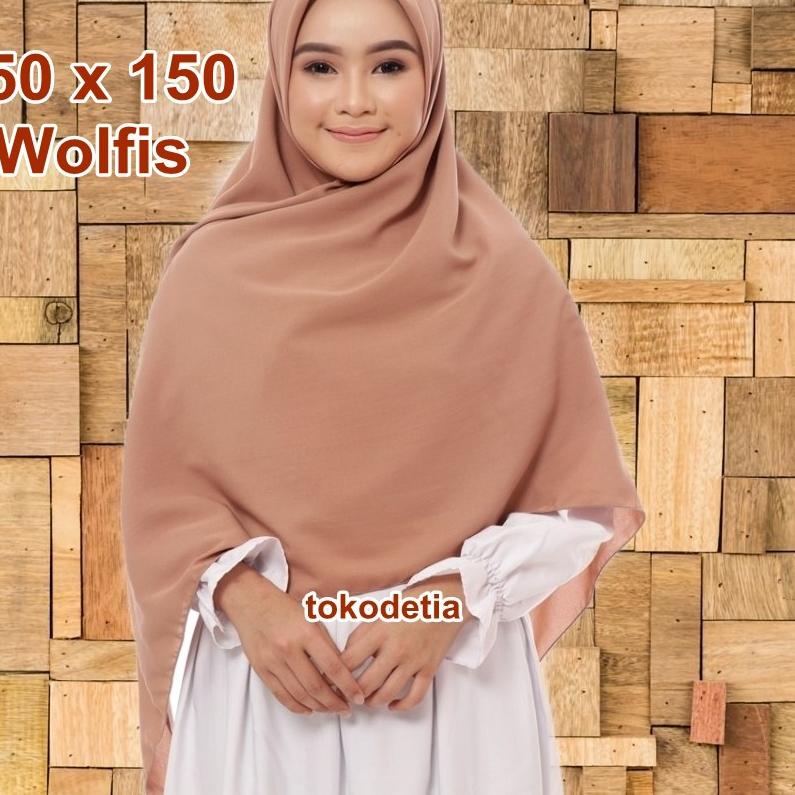 ♠ TERMURAH Jilbab Segi Empat 150 x 150 / Jilbab Jumbo Wolfis Syari 150 x 150 #A31 grosir
