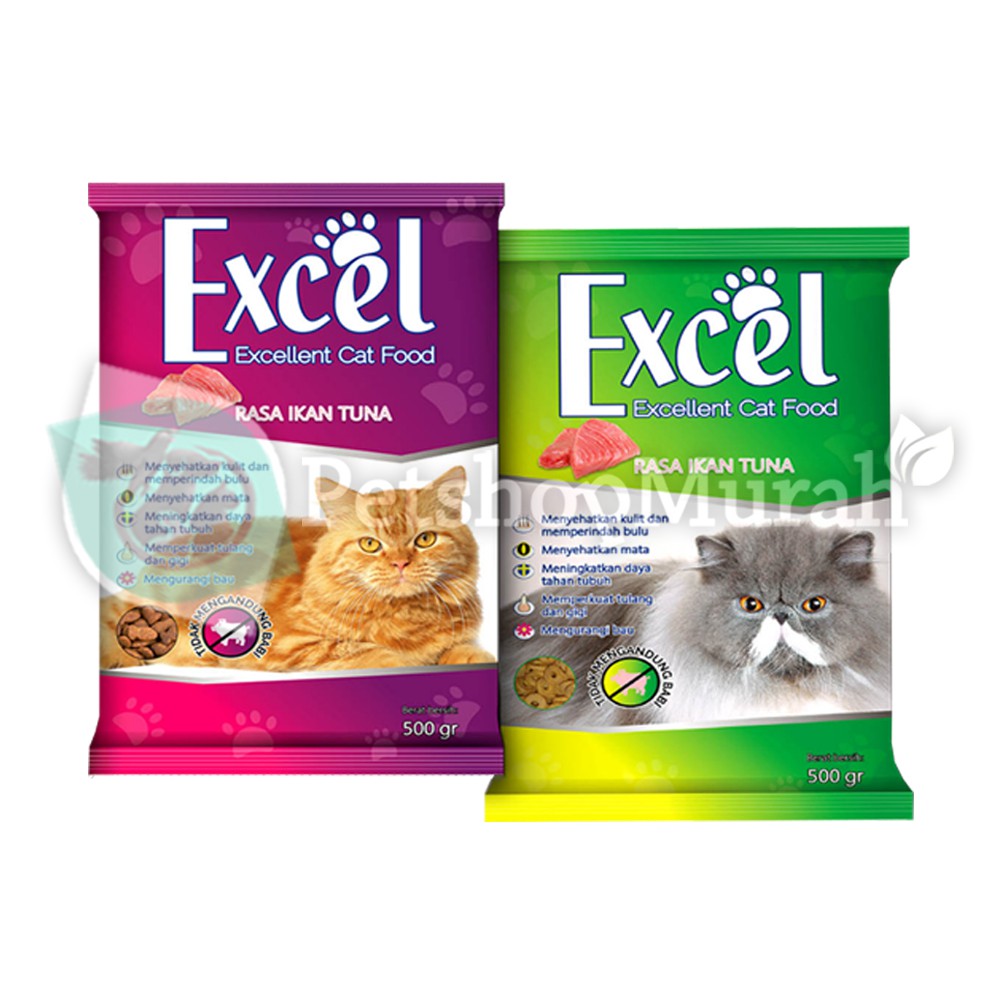  Makanan Kucing Excel  Cat Tuna 500gr Food Dry Ikan Donat 