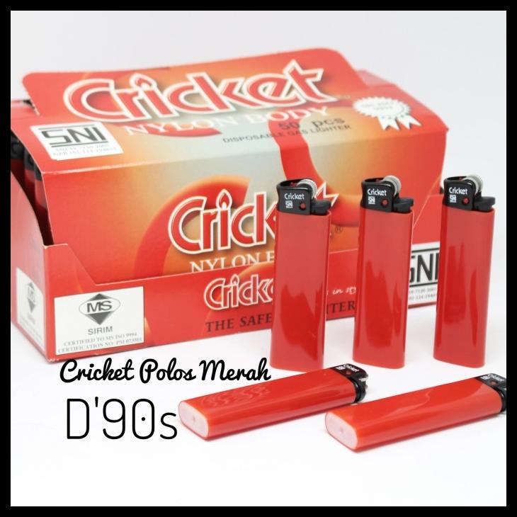 Korek Api Gas Merk Cricket Polos Isi 50 Pcs