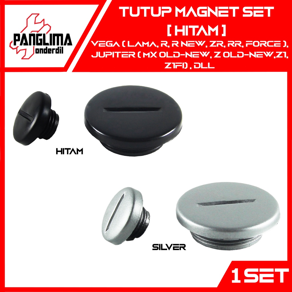 Tutup Magnet Vega R-New-RR-ZR &amp; Jupiter Z 2010-2012 &amp; Jupiter MX 2006-2013 &amp; Vixion 2007-2011 &amp; Scorpio &amp; Scorpio Z &amp; Crypton &amp; Lexam Kancing-Baut-Baud Block-Blok-Bak Mesin Besar-Kecil Set Silver-Hitam