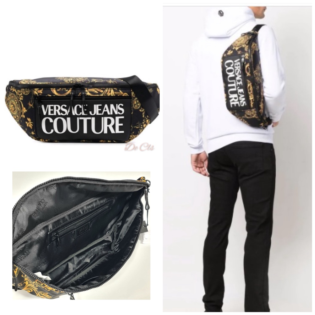 Tas Versace jeans couture belt bag nylon macrologo sz 31/49x23x11cm