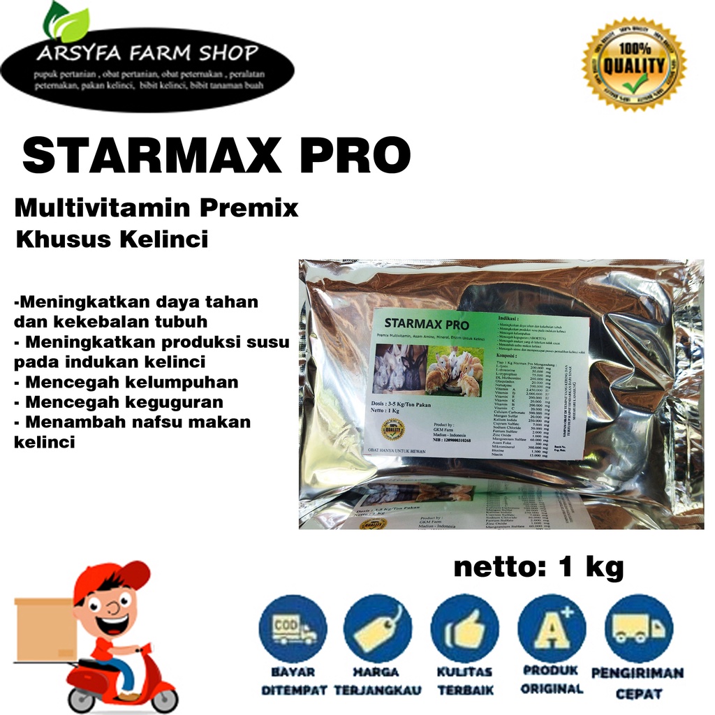 Starmax Pro Multivitamin Premix Kelinci 1 kg