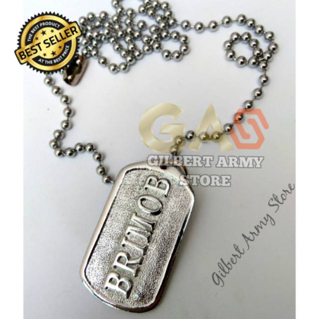 GILBERT ARMY STORE-Kalung brimob anti karat-Kalung Dog tag Army -grosir kalung militer