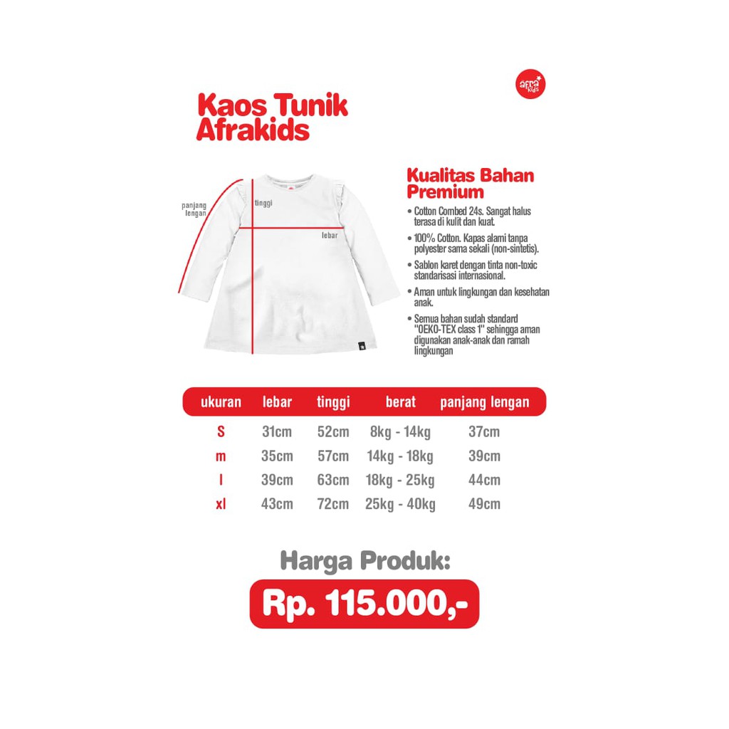 Kaos Tunik AFRAKIDS BEST SELLER  KODE:  AF265  AF271  AF272  AF273  AF291