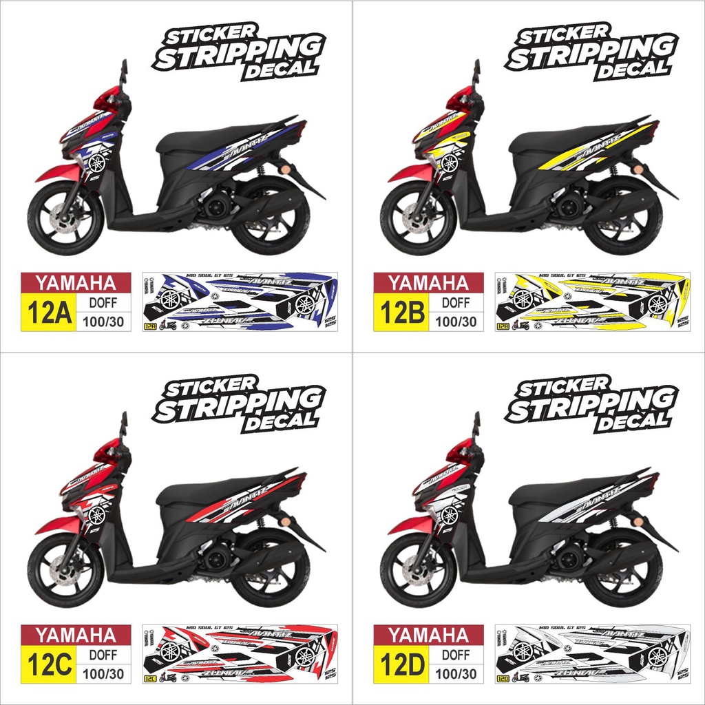Stiker Mio soul GT 125 2015-2020 BLUE CORE Variasi ar 12 Doff  semua ready cod