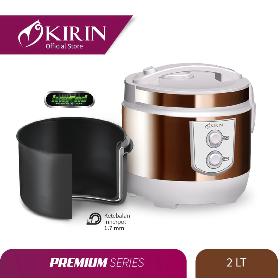 Kirin KRC-390 Rice Cooker 2L Dengan Inner Pot Aluminium Anti Gores