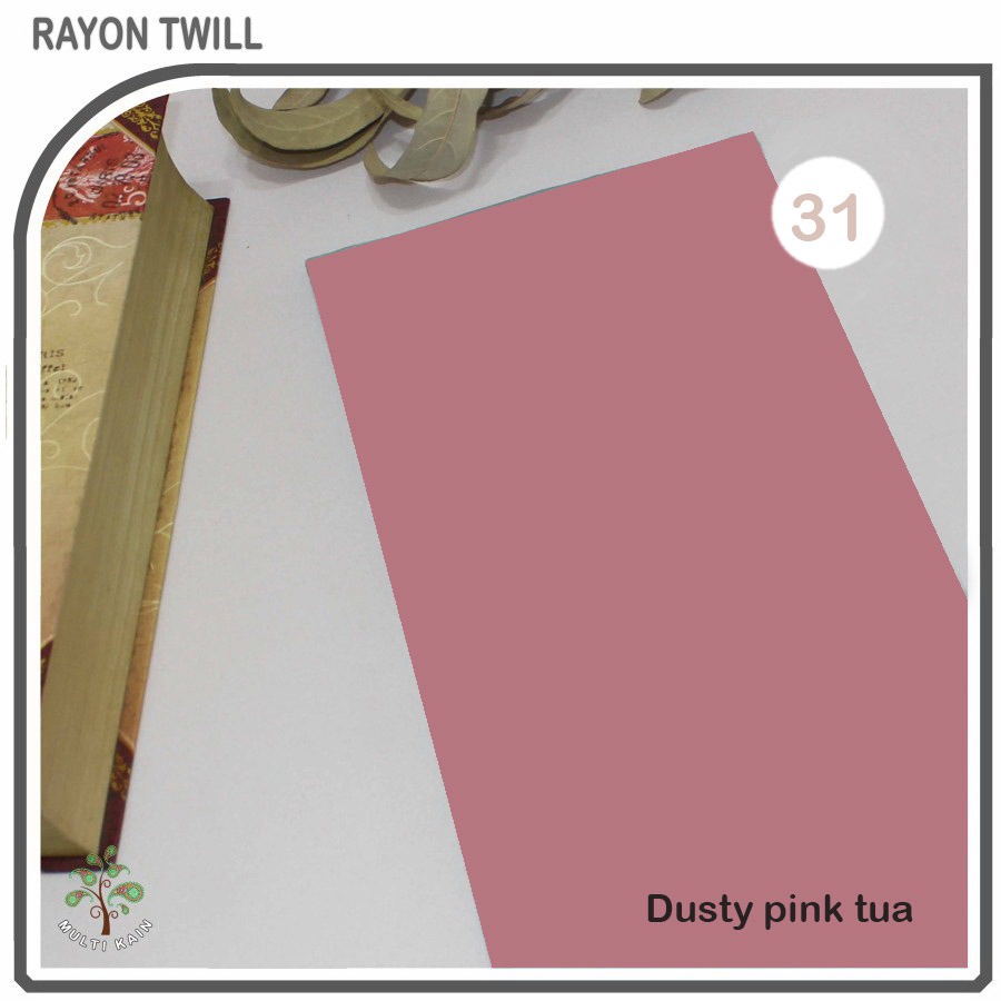 Multi kain rayon twill viscose sakura polos premium quality soft lembut tebal harga eceran-31 dusty pink tua