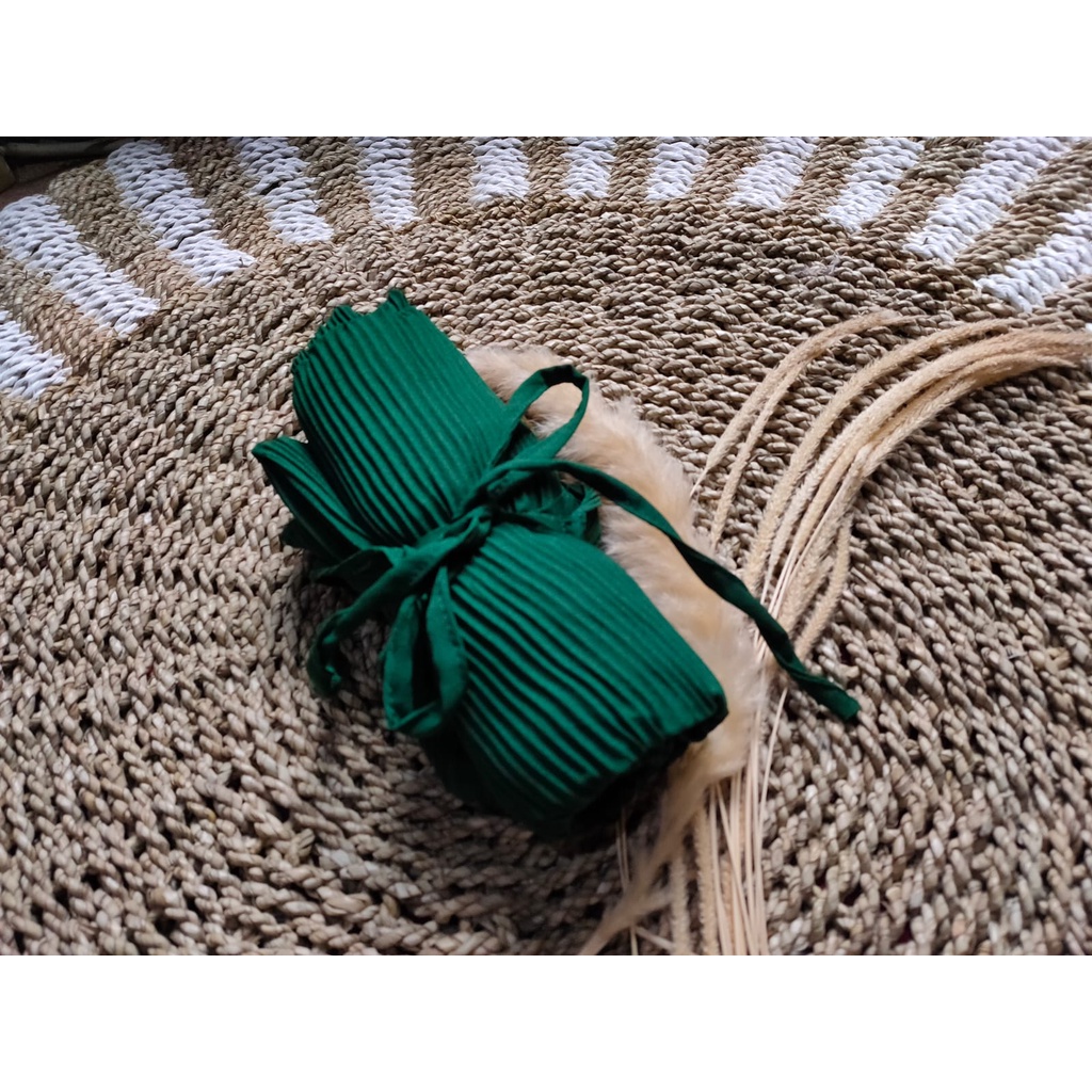 PASHMINA FULL PLISKET ZIPPER RESLETING/ PASHMINA ZIPPER RESLETING DIAMOND BY IZZA-HIJAU BOTOL