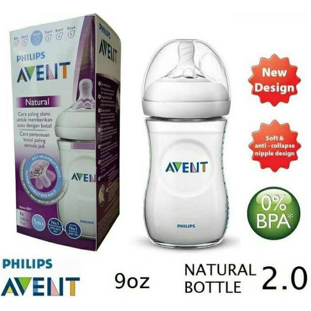 ORIGINAL LENGKAP BOX Botol Susu Philips Avent Natural 260ml Botol Susu Avent Wide Neck 260 ml Wideneck Natural Baby bottle