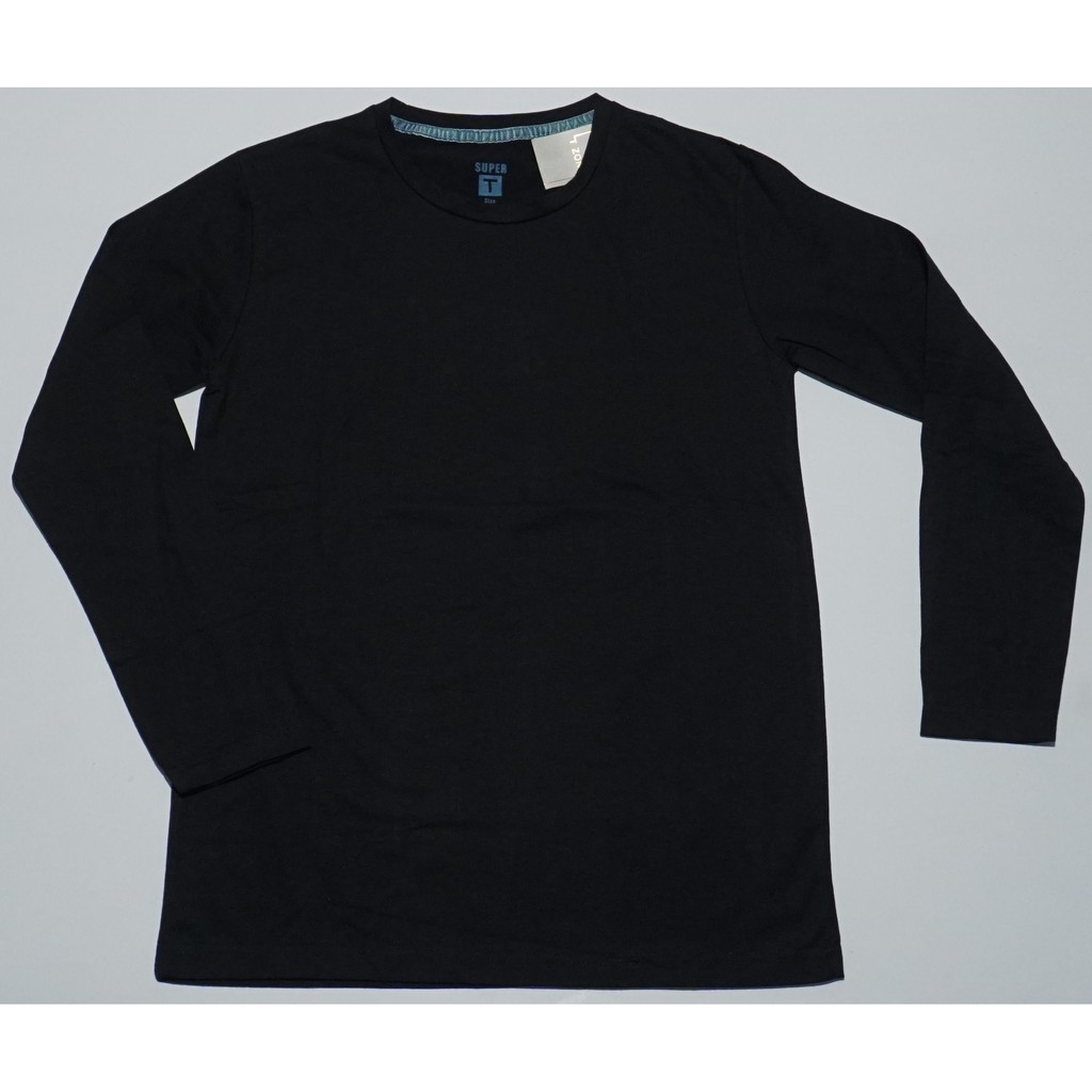 Kaos Pria T - ZONE Lengan Panjang Hitam Round Neck B0044 Original & Real Picture