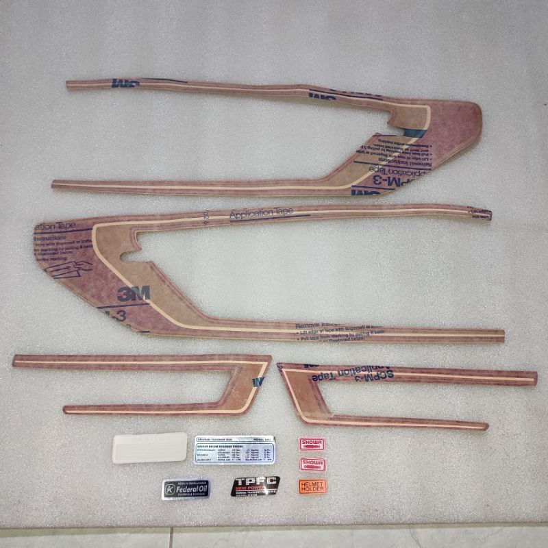 Stiker Stripping striping decal graphic tangki box aki Honda GL100 GL125 GL 100 125 K GLK CDI merah 