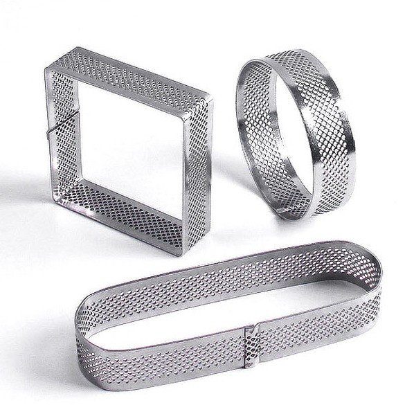 Bakest stainless Square perforated ring pie cake mold /cetakan persegi / harga satuan