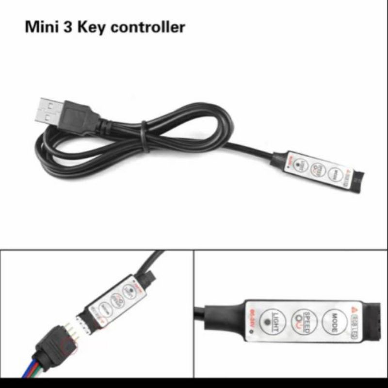 modul rgb 4 pin dengan konektor usb untuk led strib