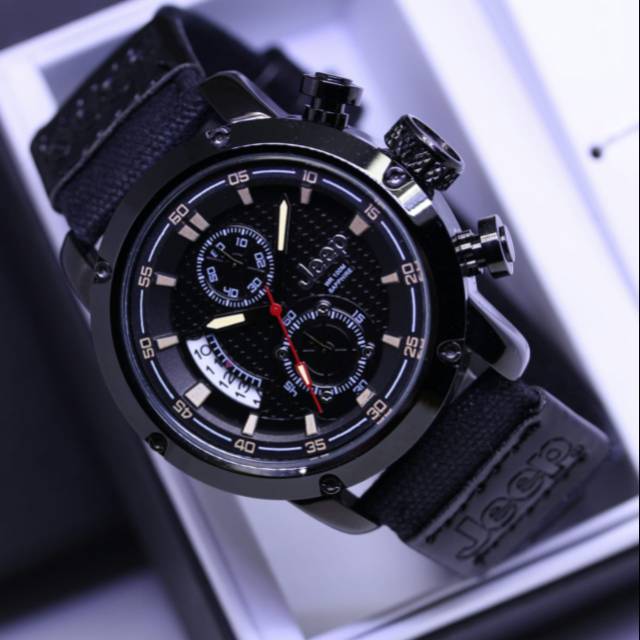 JAM TANGAN PRIA KW SUPER JEEP CHRONO AKTIF KANVAS REDY STOCK