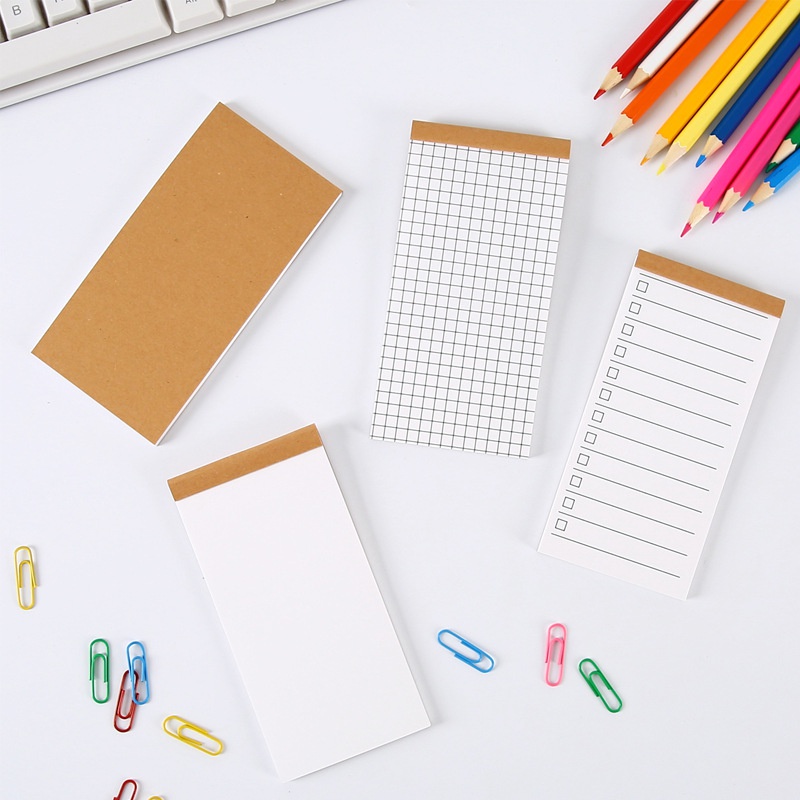 50 Lembar Buku Catatan Kertas Kraft Ukuran 7x14cm Untuk Sekolah / Kantor
