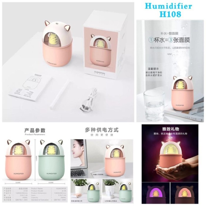 Humidifier H108 Diffuser Pelembab Udara Aromatherapy Grosir